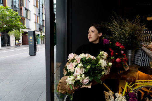 Florist Anna Kozhanova, at Bel & Brio food hall, thinks it's too soon to ponder what business might look like by the end of the year, let alone in 2021.