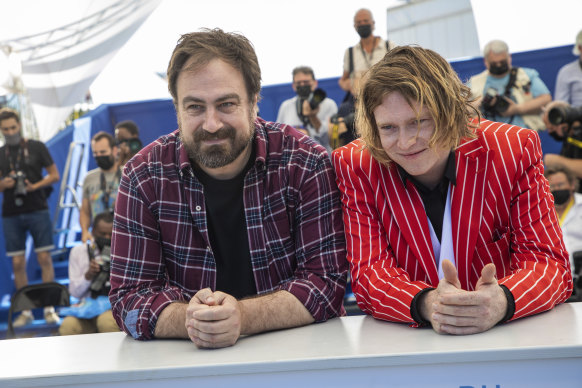 Director Justin Kurzel, left, and Caleb Landry Jones at Cannes.