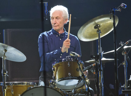 Charlie Watts performs with the Rolling Stones in Paris in 2017.