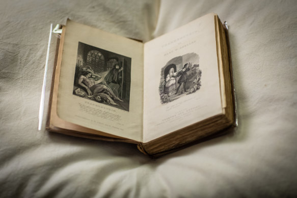 The first illustrated edition of Mary Shelley’s Frankenstein, part of the World of the Book exhibition at the State Library of Victoria.