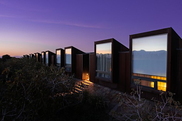 Panoramic windows of the Atacama guest suites.