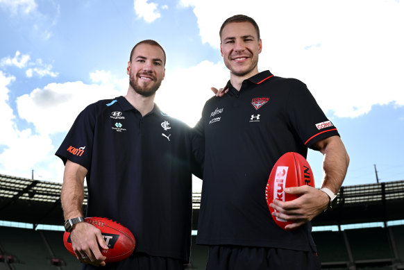 Harry and Ben McKay are preparing to play each other at AFL level for the first time.