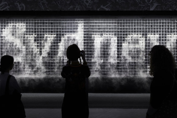 Cloud Display by Rafael Lozano-Hemmer, at Powerhouse Ultimo.