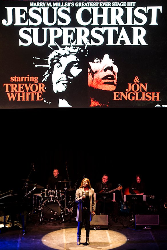 The tears flowed during a Marcia Hines rendition of a Jesus Christ Superstar number at Friday's memorial.