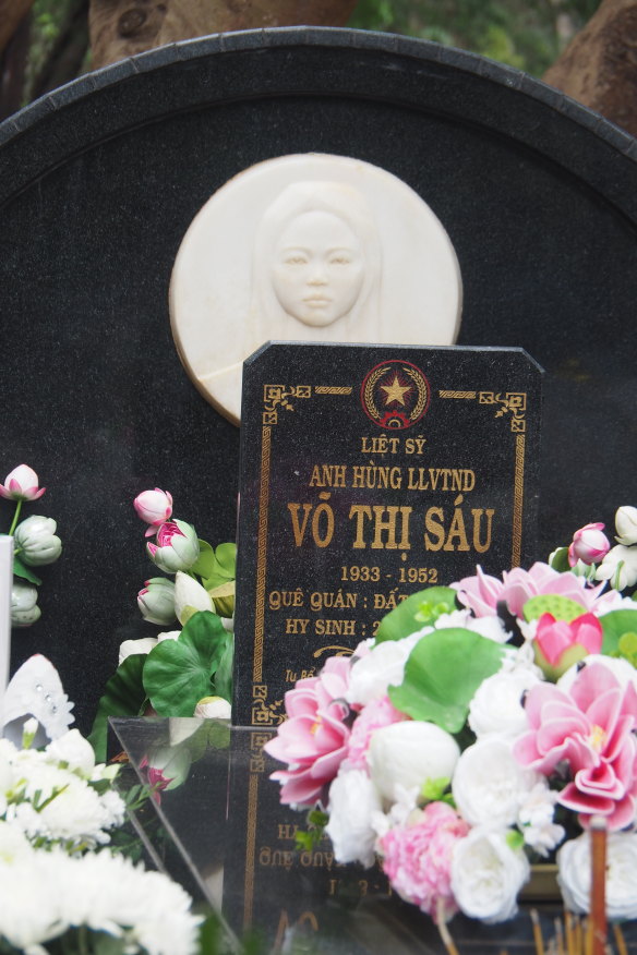 Vo Thi Sau’s face on the tomb.