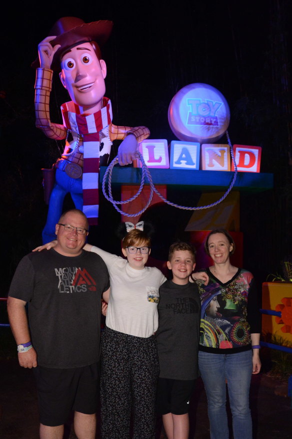 The Moloneys at Toy Story land.