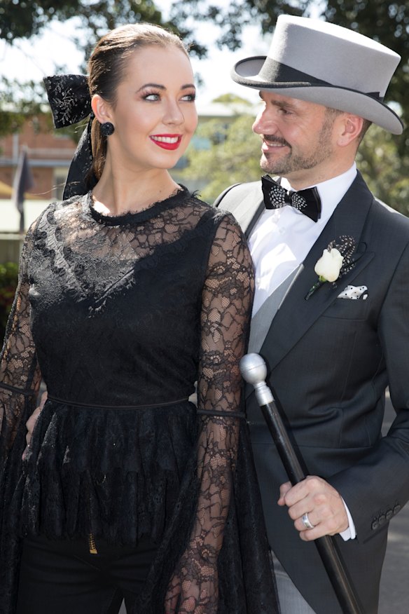 Regular best dressed entrant Neil Carpenter, with Ella Hurley, at Randwick.