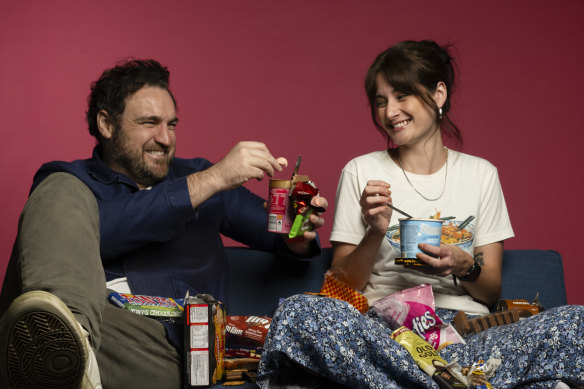 Good Food’s Callan Boys and Bianca Hrovat taste test crossover snack foods.