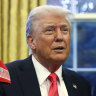 Donald Trump has triggered steep falls on sharemarkets across the globe.