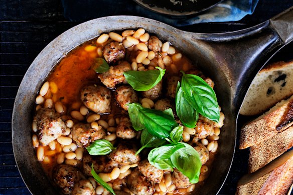 Neil Perry’s sautéed pork and beans.