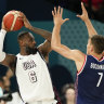 LeBron James in action against Serbia in the men’s semi-final on Friday morning.