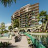 Renders of the planned Sandstone Point Hotel and Holiday Resort expansion north of Brisbane. 