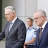 Prime Minister Anthony Albanese with Home Affairs Minister Tony Burke.