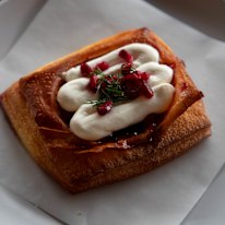 Beit Siti puts a twist on Danishes, adding labneh and pomegranate.