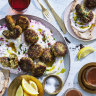 Lamb rissoles with beetroot yoghurt.