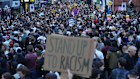Protesters gather in Walthamstow to counter an anti-immigration rally in August last year.