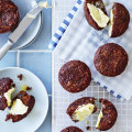 Helen Goh’s bran muffins with date molasses and kefir.