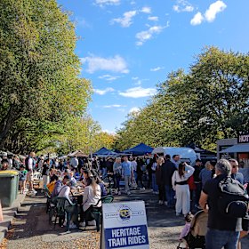 The market is on every Sunday - and you can even ride the train.