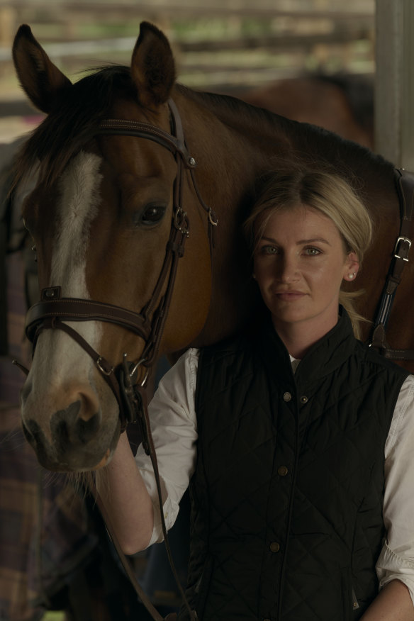 Kah with one of her favourite horses, Dollars: “I was just like that crazy horse girl who never grew up. I love how hard they try for you.”
