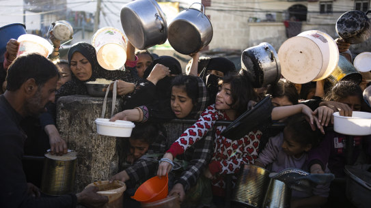 Palestinians are fleeing devastation in Gaza, including dire food shortages. 