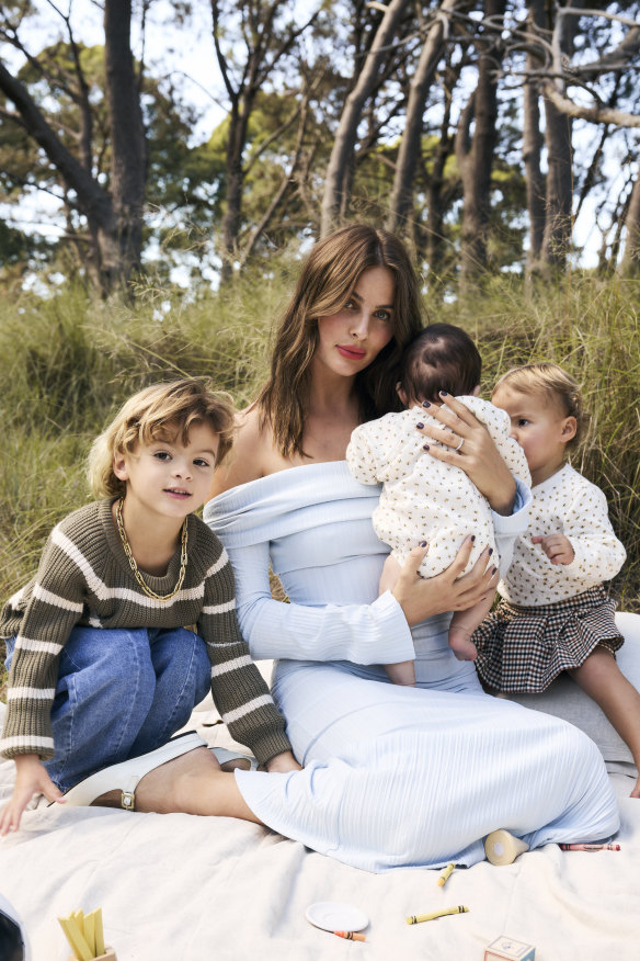 Indy Clinton wears Camilla and Marc “Shaw” dress. Navy, Soul and Bambi wear Nature Baby.