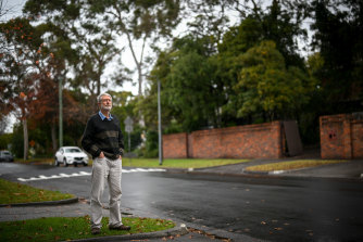 David Morrison in the leafy streets of Blackburn, where canopy trees are declining.