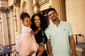 Marvin Elliott with his partner Xana and daughter Zyla.