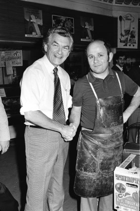 Bob Hawke campaigns for the federal seat of Wills in 1979.
