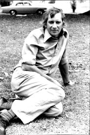 Australian composer David Lumsdaine pictured at Centennial Park, 1973.