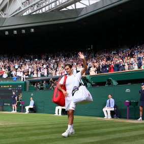 Federer bows out of Wimbledon last year.
