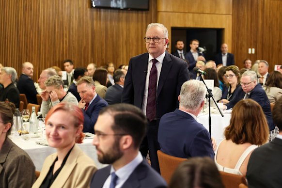 The prime minister shortly before taking questions.