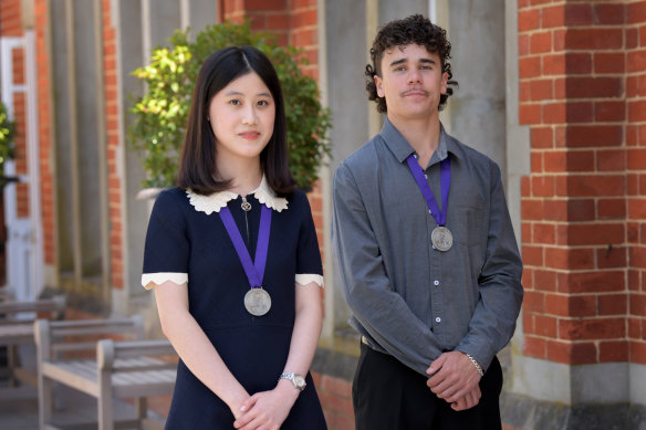 Beazley medallists Jessica Doan and Ashton Fowler at Government House.