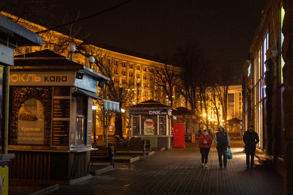 The streets of Kyiv after curfew. 