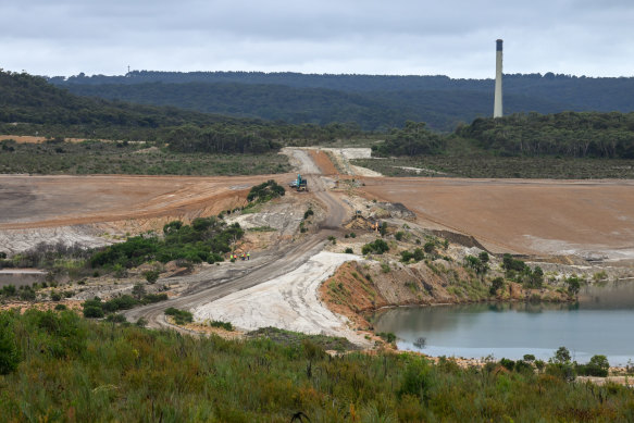 The chimney stack is the last remaining structure from Alcoa’s power station at Anglesea.