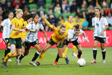 Gender inequality in sport is alarming:  the Matildas in the Cup of Nations playing against Argentina.