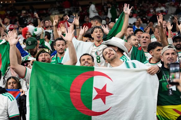 Algerian fans show their colours ahead of today’s game.