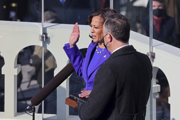 Kamala Harris is sworn as Vice-President.