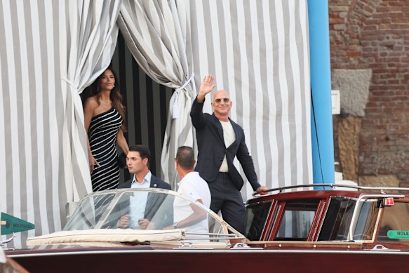 Jeff Bezos and Lauren Sanchez  in Venice, Italy, ahead of their wedding 