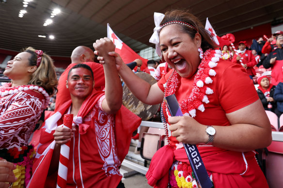 Tonga’s fans are always a sight to behold. 