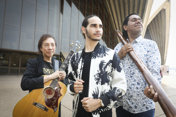 Guitarist Rex Goh, singer Isaiah Firebrace and didgeridoo player William Barton will perform at Sydney's Australia Day events. 