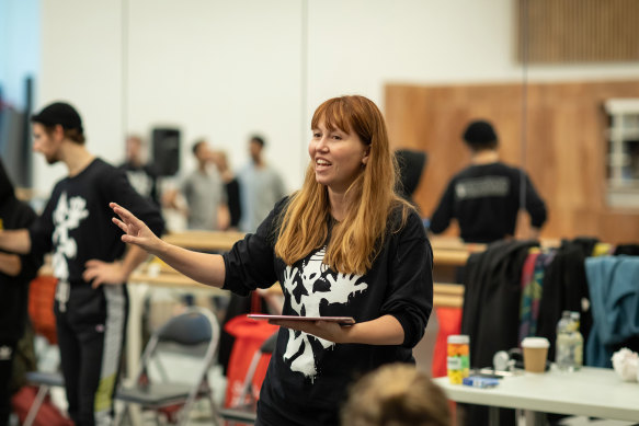 Choreographer Kate Prince in rehearsals for Message In A Bottle.