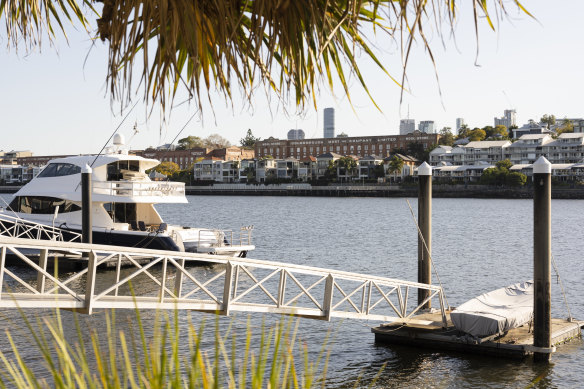 Teneriffe, seen from across the Brisbane River at Bulimba, has surpassed neighbouring inner-north suburbs to record the highest median residential land value in the city: $1.6 million.