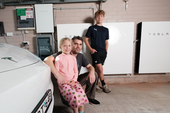 Peter Horsley said the solar panels and batteries made financial sense, but it was also for environmental reasons to protect the future of his children, including Miranda, 8, and Lucas, 13.