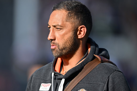 Promising signs: Benji Marshall watches on in Christchurch.