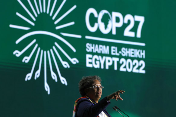 Barbados PM Mia Mottley fires up her fellow developing country leaders at COP27.