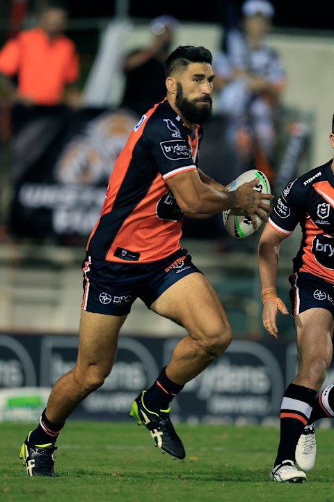 James Tamou takes a hit-up on Friday night.
