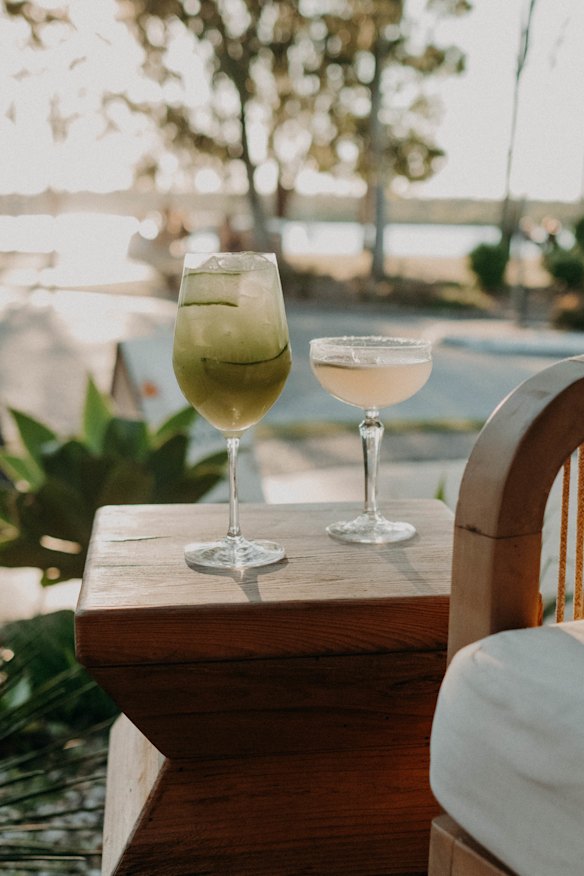 Cocktails by the water.