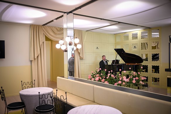 The interior of the Crown marquee.