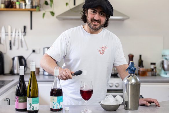 Winemaker Gonzalo Sanchez advocates adding both ice and soda water to certain types of wine.
