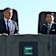 Defence Minister Richard Marles in a Self-Defence Force MRPA vehicle in Tokyo on Sunday with Japan’s Defence Minister Shinjiro Koizumi.